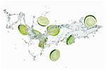 Slices of lime in water