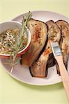 Grilled aubergines with a herb marinade