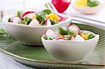 Bean salad with eggs and radishes