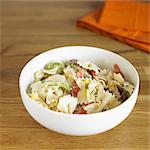 Bowl of Country Chicken Pasta Salad with Corn and Peppers