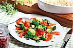 Vegetable stir-fry with rice