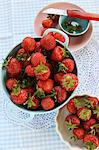 Strawberries being prepared