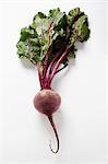 A beetroot with leaves