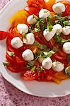Salade de tomates et de mozzarella au basilic