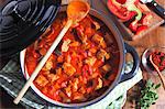 Hungarian goulash in a pot