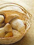 Fresh ceps in a basket