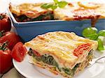 Spinach and tomato lasagne