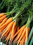 Bunches of Carrots at The Carouge Market is in Geneva Switzerland