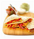 Quesadillas filled with peppers