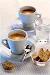 Espresso with cantucci and water