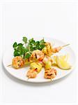 Brochettes de crevettes et ananas