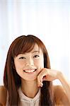 Close Up Of Cheerful Japanese Woman