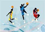 Basketball-Spieler springen, Illustration