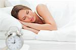 Cute young woman sleeping deeply