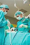 Low angle-view of a serious surgical team