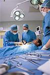 Operation being done on a patient in an operating theater