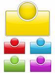 Vector - Glossy web buttons with colored boxes.
