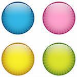Vector - Glass Circle Button Colorful Stripes