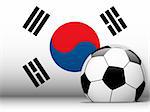 Vector - South Korea Soccer Ball with Flag Background