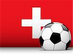 Vector - Switzerland Soccer Ball with Flag Background