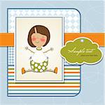 little girl announcement card