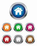 Collection of home buttons in various colors