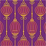 Chinese Pattern with Cages and chain in purple