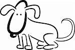 cartoon doodle illustration of dog or puppy for coloring book