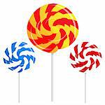 round shape lollipops on white background Also available as a Vector in Adobe illustrator EPS format, compressed in a zip file. The vector version be scaled to any size without loss of quality.