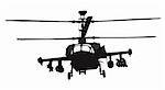 Russian Ka-52 (Hokum B) attack helicopter silhouette. Vector.