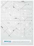 Abstract background with lines, circles and arrows similar to a subway map, with space for custom text. All elements are on separate layers for easy editing.