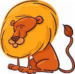 Cartoon Illustration of Cute African Lion Character