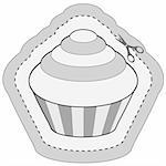 coupon sticker with cupcake Also available as a Vector in Adobe illustrator EPS format, compressed in a zip file. The vector version be scaled to any size without loss of quality.