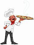 chef with a big pizza on his hand
