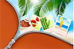 Background with photos from holidays on a seaside  Summer holidays concept  Vector