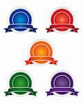 Collection of five blank guarantee seal in various colors