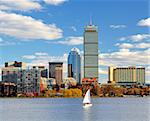 Skyline of the Back Bay district of Boston, Massachusetts, USA.