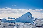 Antarctic glacier in the snow. Beautiful winter background