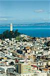 Coit tower San Francisco as viewed from Nob Hill