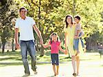 Family Enjoying Walk In Park