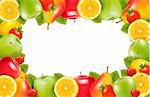 Nature background made of delicious ripe fruit