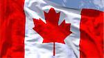 Canadian national flag waving in the wind