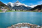 Pond on the Background of Snow-capped Alps, Switzerland