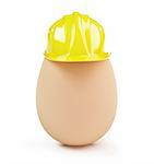 egg construction helmet on a white background