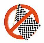 a ban on race and drive fast on a white background