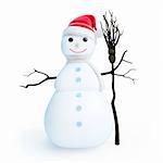 snowmen santa hat on a white background