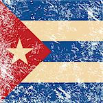 Cuban vintage flag - grunge style