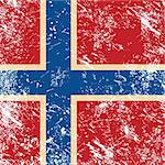 Norwegian vintage flag - grunge old style