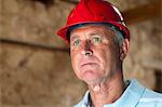 Construction worker wearing hard hat