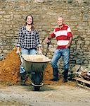 Father and daughter working together